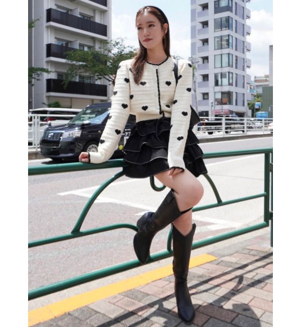 dazzlin「ハートジャカードカーデトップス」|カーディガン|