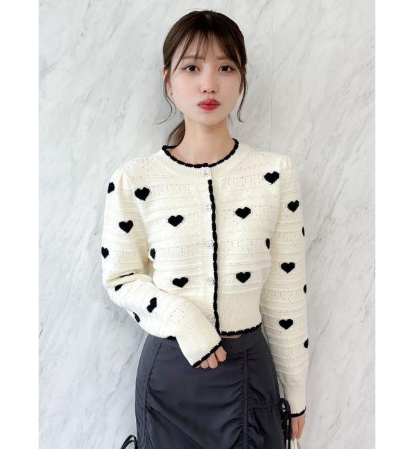 dazzlin「ハートジャカードカーデトップス」|カーディガン|
