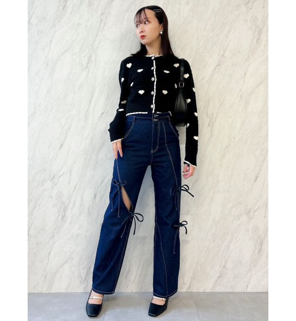 dazzlin「ハートジャカードカーデトップス」|カーディガン|