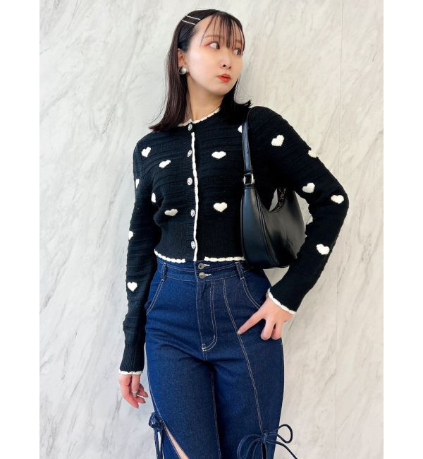 dazzlin「ハートジャカードカーデトップス」|カーディガン|