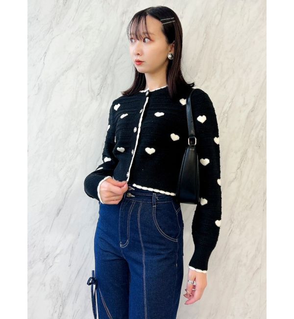 dazzlin「ハートジャカードカーデトップス」|カーディガン|