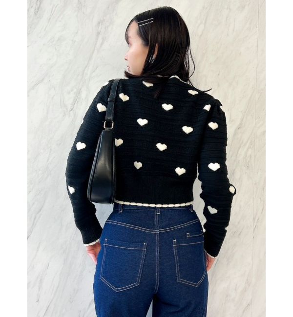 dazzlin「ハートジャカードカーデトップス」|カーディガン|