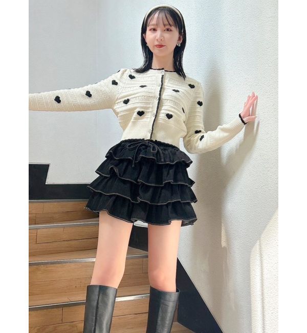 dazzlin「ハートジャカードカーデトップス」|カーディガン|