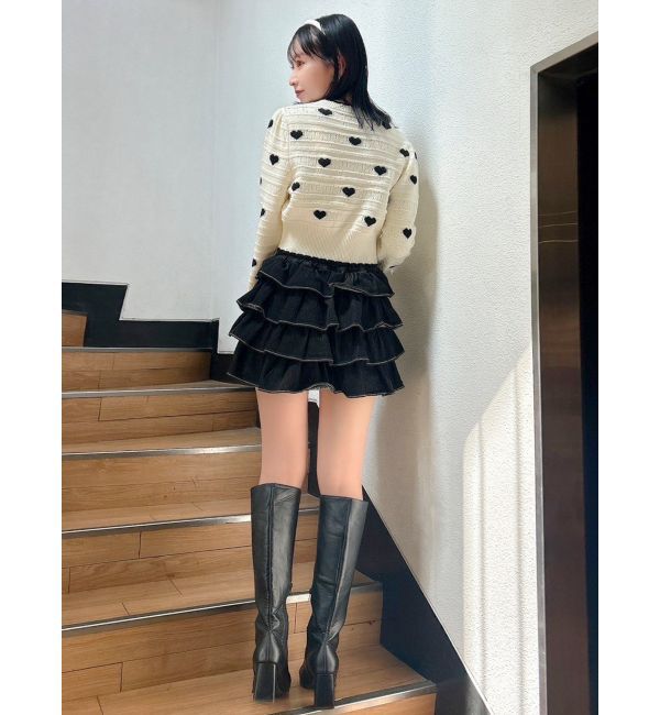 dazzlin「ハートジャカードカーデトップス」|カーディガン|