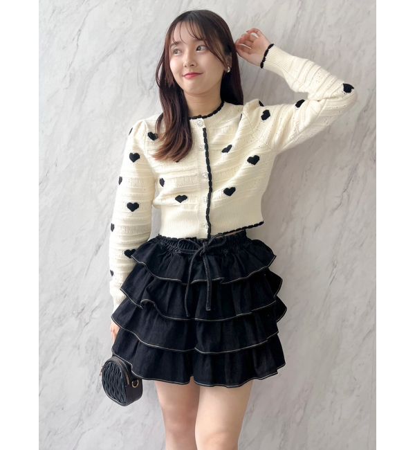 dazzlin「ハートジャカードカーデトップス」|カーディガン|