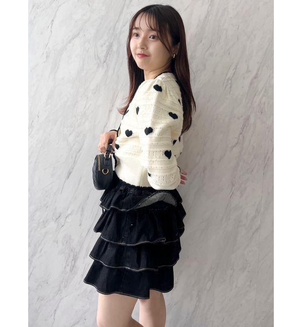 dazzlin「ハートジャカードカーデトップス」|カーディガン|