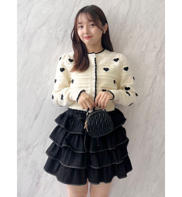 dazzlin「ハートジャカードカーデトップス」|カーディガン|