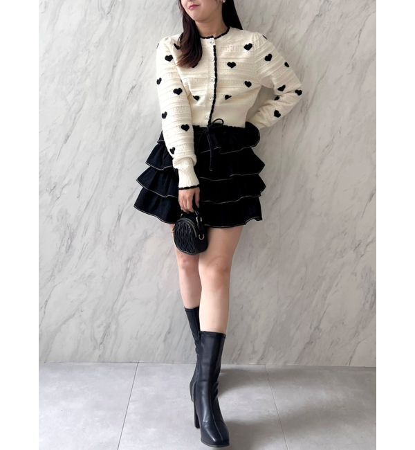 dazzlin「ハートジャカードカーデトップス」|カーディガン|