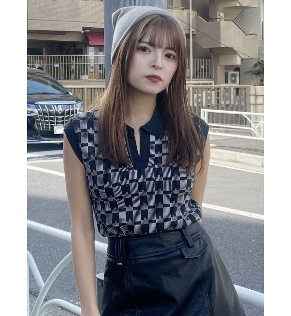 MURUA「ジャガードパターンニットポロ」|ポロシャツ|