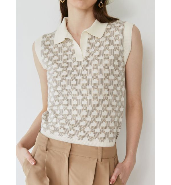 MURUA「ジャガードパターンニットポロ」|ポロシャツ|