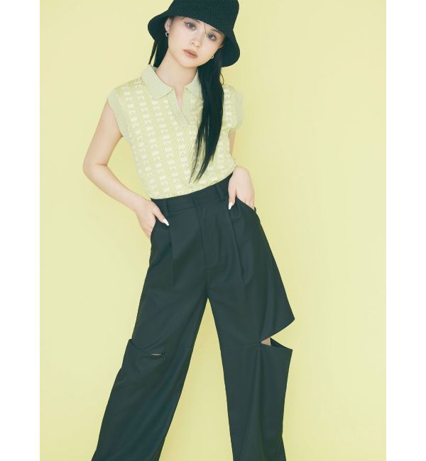 MURUA「ジャガードパターンニットポロ」|ポロシャツ|