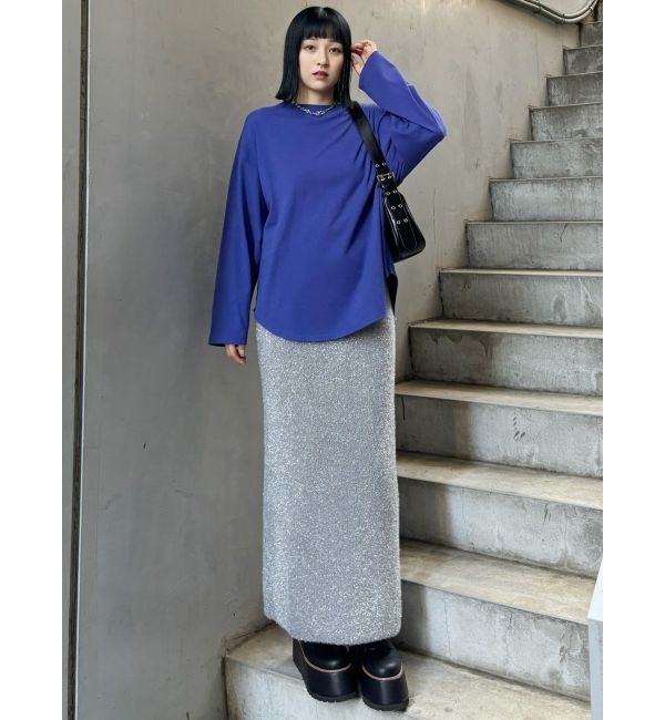 MURUA「ラメニットナロースカート」|スカート|