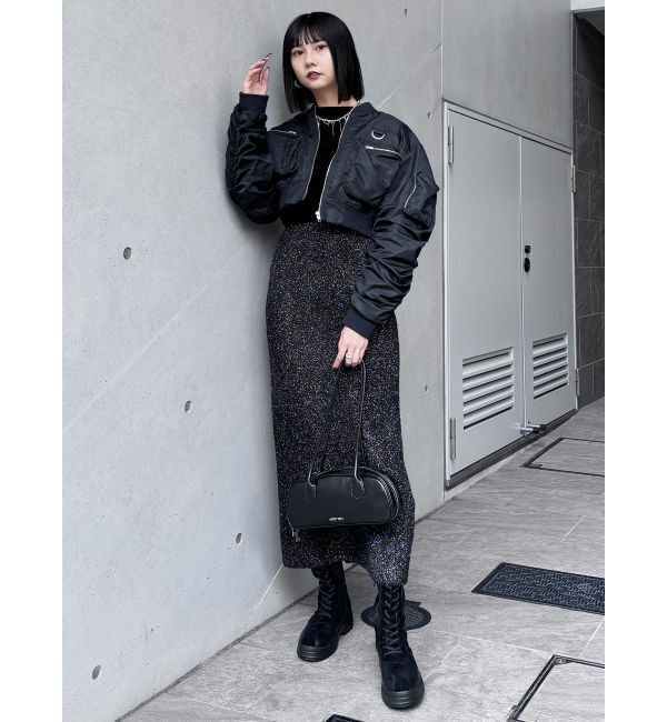 MURUA「ラメニットナロースカート」|スカート|