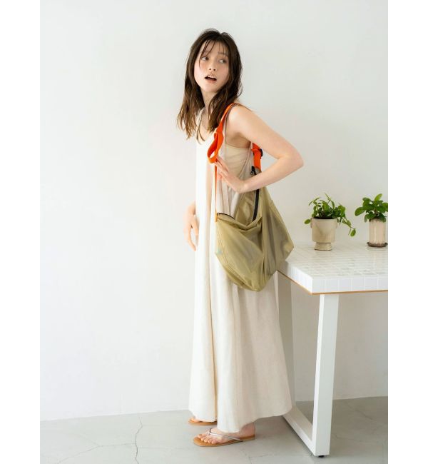 Ungrid「リネン混ショルダーデザインキャミワンピース」|ワンピース|