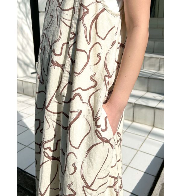 Ungrid「リネン混ショルダーデザインキャミワンピース」|ワンピース|