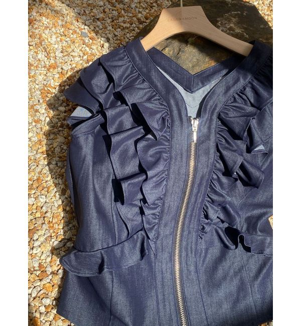 LAGUNAMOON「【追加生産】WZIPフリルブラウス」|シャツ・ブラウス|