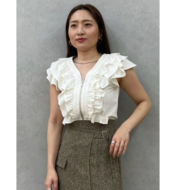 LAGUNAMOON「【追加生産】WZIPフリルブラウス」|シャツ・ブラウス|