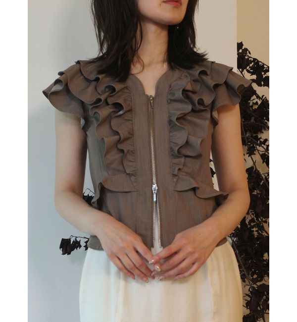 LAGUNAMOON「【追加生産】WZIPフリルブラウス」|シャツ・ブラウス|