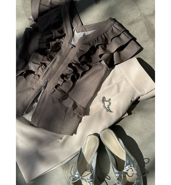 LAGUNAMOON「【追加生産】WZIPフリルブラウス」|シャツ・ブラウス|