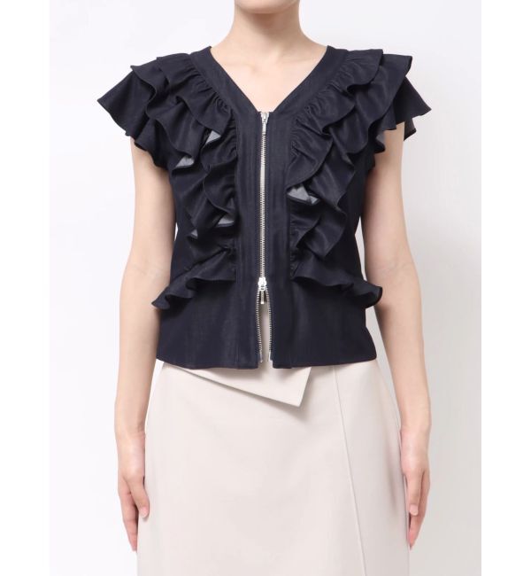 LAGUNAMOON「【追加生産】WZIPフリルブラウス」|シャツ・ブラウス|