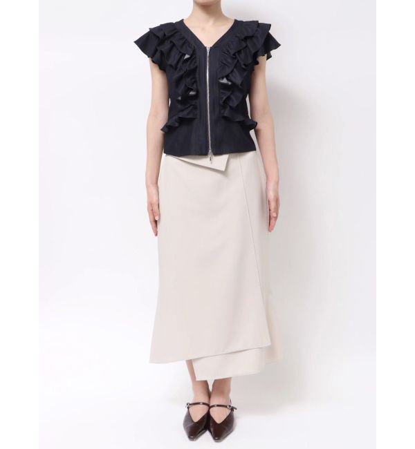 LAGUNAMOON「【追加生産】WZIPフリルブラウス」|シャツ・ブラウス|