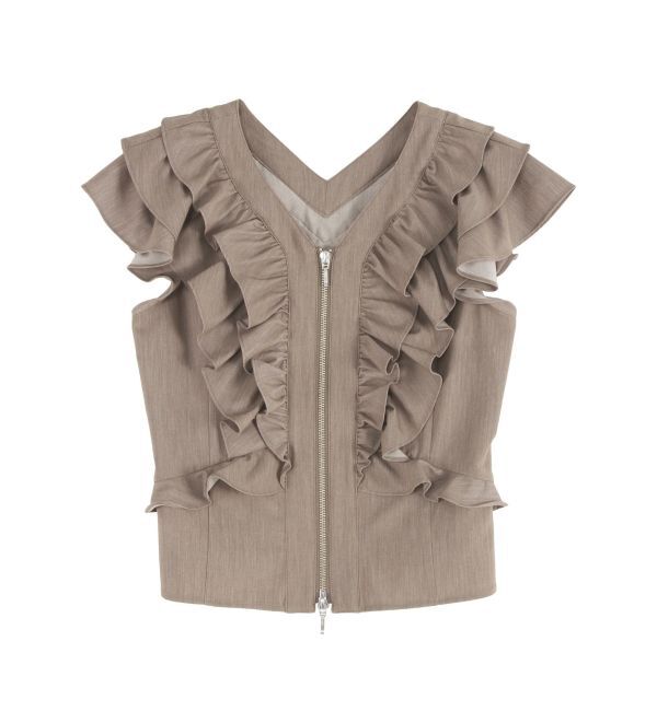 LAGUNAMOON「【追加生産】WZIPフリルブラウス」|シャツ・ブラウス|