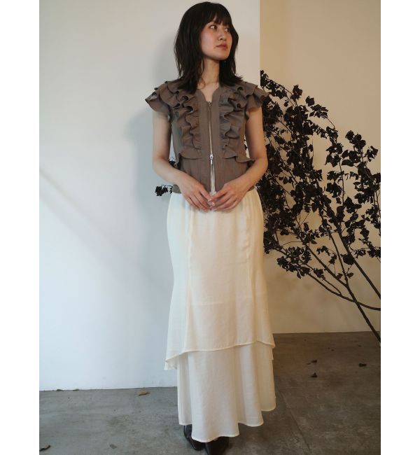 LAGUNAMOON「【追加生産】WZIPフリルブラウス」|シャツ・ブラウス|