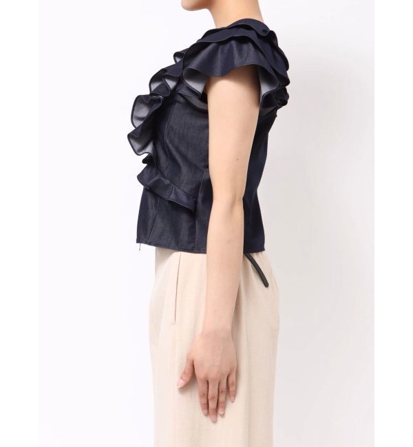 LAGUNAMOON「【追加生産】WZIPフリルブラウス」|シャツ・ブラウス|