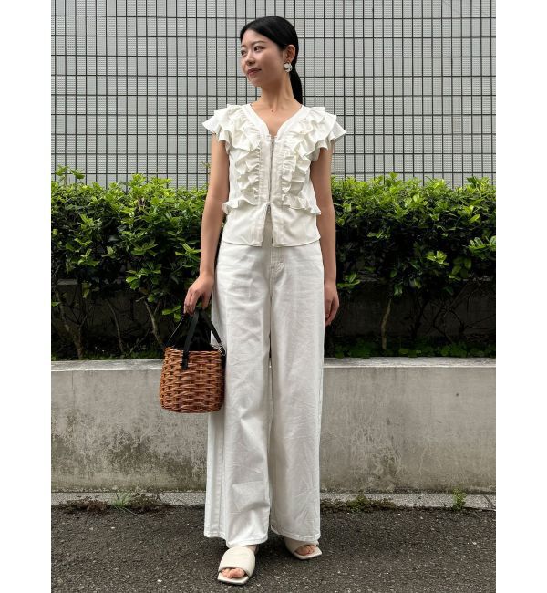 LAGUNAMOON「【追加生産】WZIPフリルブラウス」|シャツ・ブラウス|