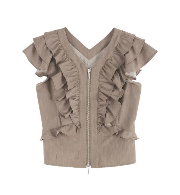 LAGUNAMOON「【追加生産】WZIPフリルブラウス」|シャツ・ブラウス|