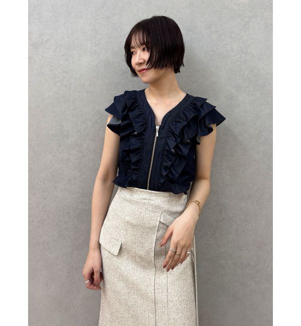 LAGUNAMOON「【追加生産】WZIPフリルブラウス」|シャツ・ブラウス|
