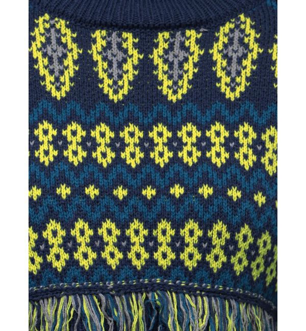 EVRIS「オリジナルジャガードフリンジニットトップス」|ニット・セーター|