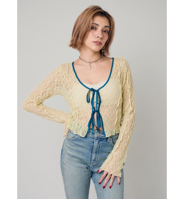 EVRIS「レースショートカーディガン」|カーディガン|