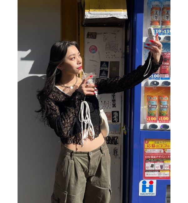 EVRIS「レースショートカーディガン」|カーディガン|