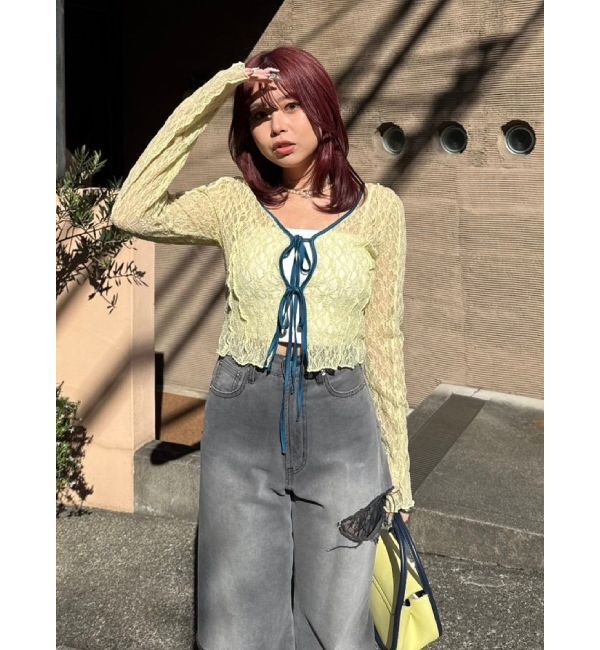 EVRIS「レースショートカーディガン」|カーディガン|