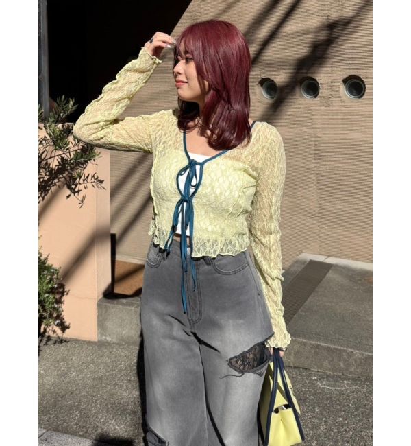 EVRIS「レースショートカーディガン」|カーディガン|