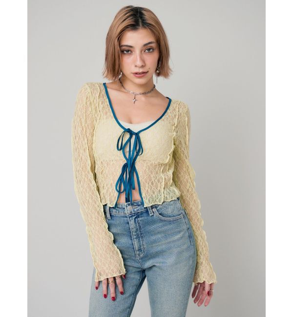 EVRIS「レースショートカーディガン」|カーディガン|