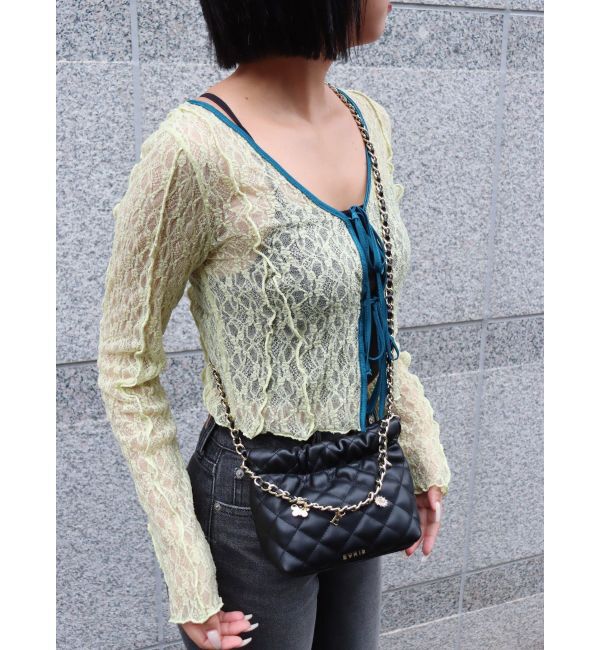 EVRIS「レースショートカーディガン」|カーディガン|