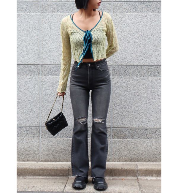 EVRIS「レースショートカーディガン」|カーディガン|