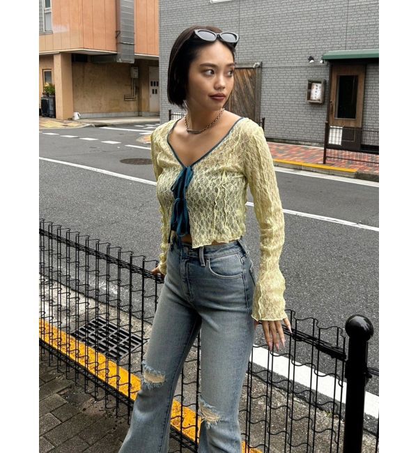 EVRIS「レースショートカーディガン」|カーディガン|