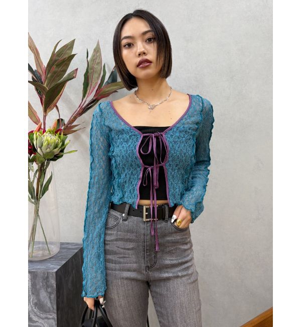 EVRIS「レースショートカーディガン」|カーディガン|