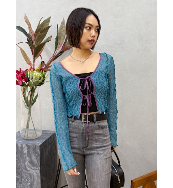 EVRIS「レースショートカーディガン」|カーディガン|