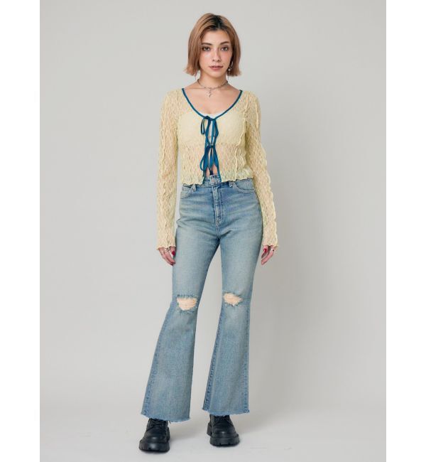 EVRIS「レースショートカーディガン」|カーディガン|