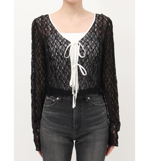 EVRIS「レースショートカーディガン」|カーディガン|