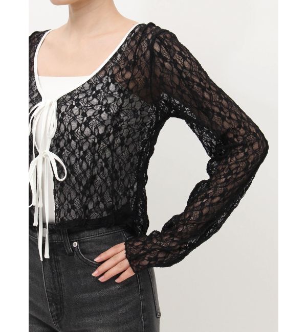 EVRIS「レースショートカーディガン」|カーディガン|