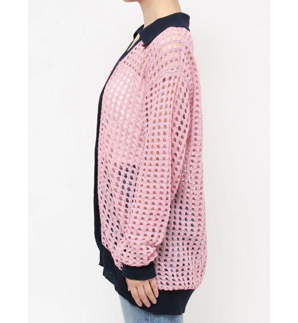 jouetie「バイカラーメッシュニットカーデ」|カーディガン|