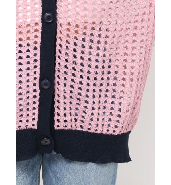 jouetie「バイカラーメッシュニットカーデ」|カーディガン|