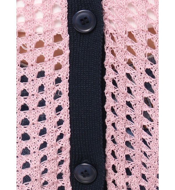 jouetie「バイカラーメッシュニットカーデ」|カーディガン|