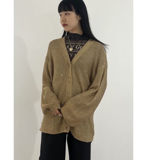 jouetie「シャイニーカーデ」|カーディガン|ゴールド