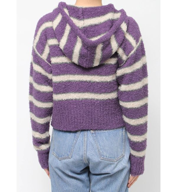 jouetie「シャギーボーダーダブルZIPフーディー」|カーディガン|